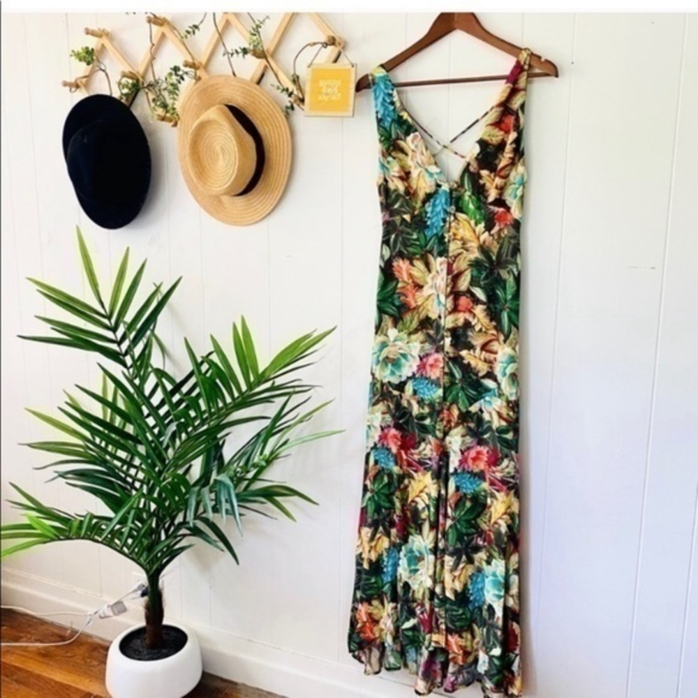 Farm Rio Garden Dreams Button Maxi Dress
